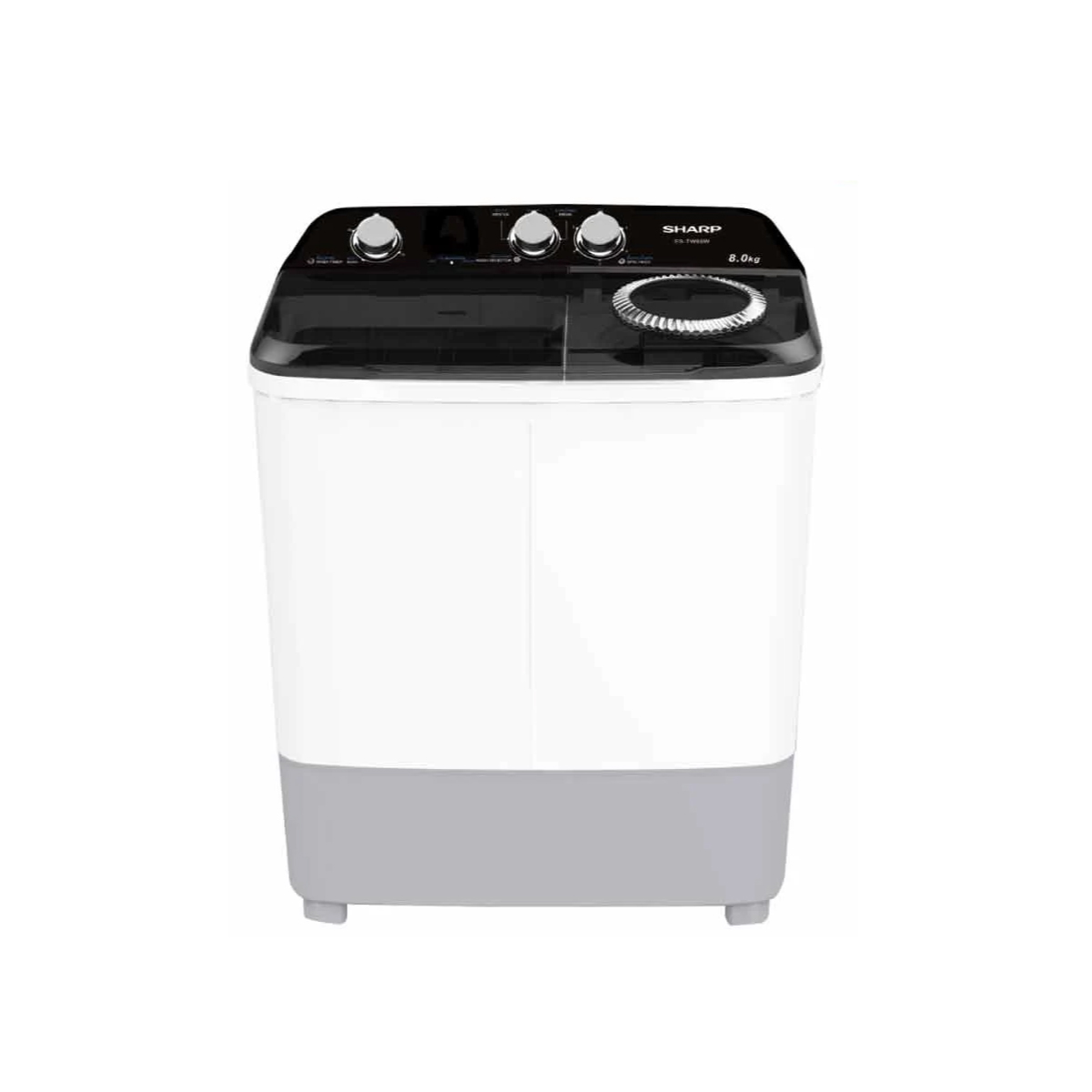 SHARP เครื่องซักผ้า 2 ถัง รุ่น ES-TW80W ขนาด 8 กิโลกรัม รับประกันมอเตอร์ 10 ปี