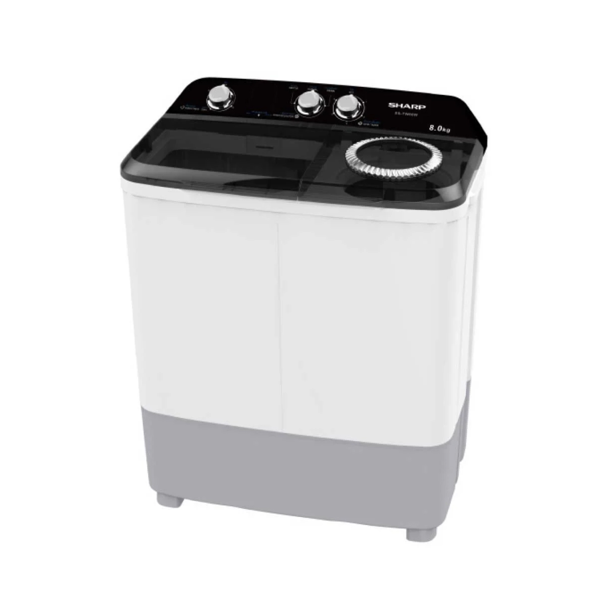 SHARP เครื่องซักผ้า 2 ถัง รุ่น ES-TW80W ขนาด 8 กิโลกรัม รับประกันมอเตอร์ 10 ปี