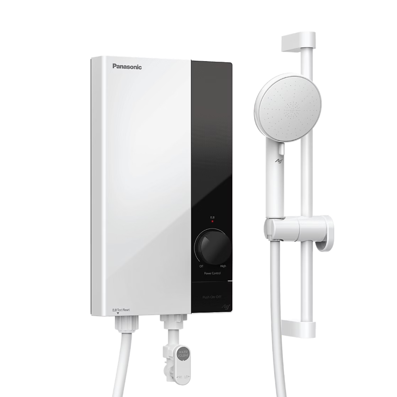 PANASONIC เครื่องทำน้ำอุ่น รุ่น DH-3US1TW 3800 วัตต์ หม้อต้มทองแดง ชุดสไลด์บาร์และฝักบัว ประกัน 5 ปี