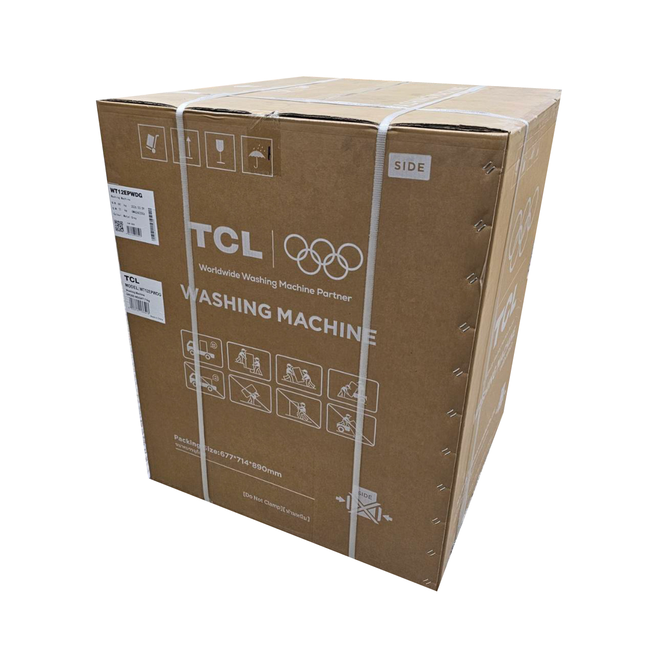 เครื่องซักอบผ้าฝาหน้า TCL รุ่น WT12EPWDG ความจุถักซัก 12 กก. ความจุในการอบ 8 กก. อินเวอร์เตอร์ สีเทา รับประกัน 12 ปี