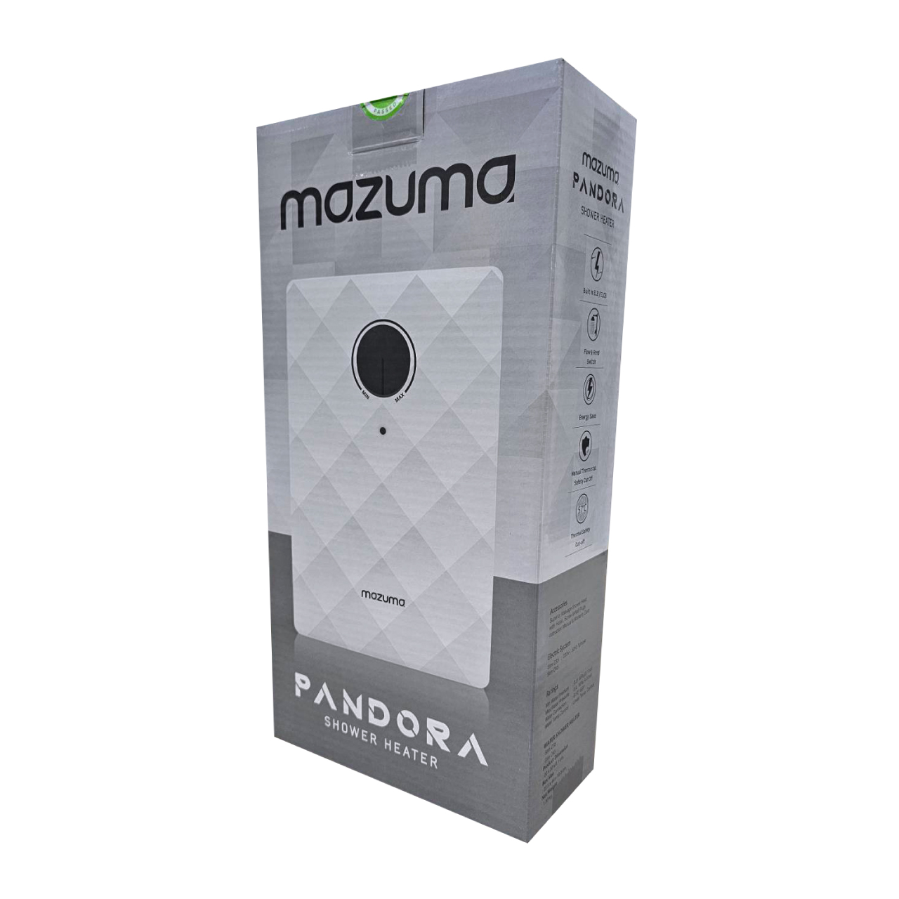 MAZUMA เครื่องทำน้ำอุ่น รุ่น PANDORA 4.5 ขนาด 4500 วัตต์ หม้อต้ม Grilon ทนความร้อนสูง รับประกัน 5 ปี