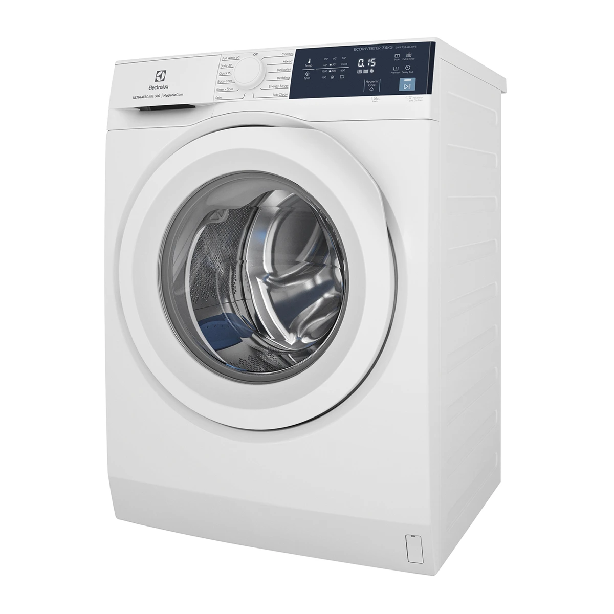 เครื่องซักผ้าฝาหน้า Electrolux รุ่น EWF7524D3WB ขนาด 7.5 kg. รับประกันสินค้า 1 ปี มอเตอร์ 10 ปี