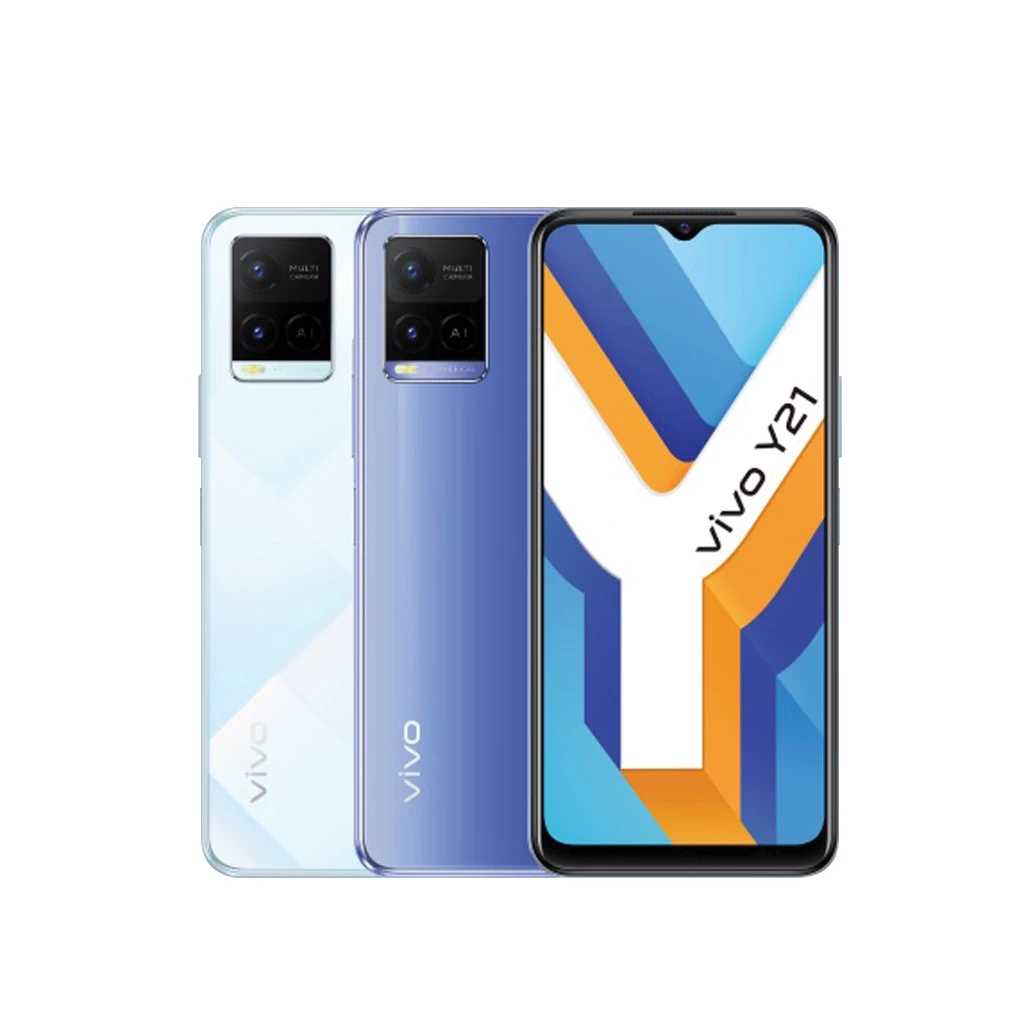 Vivo Y21 (2021) (4 64GB) ขนาด 6.51 นิ้ว แบตเตอรี่ 5000 mAh สี Diamond Glow, Metallic Blue ประกันศูนย์