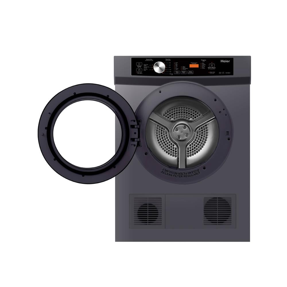 Haier เครื่องอบผ้าฝาหน้า ขนาด 8 กก. รุ่น HDV80E1 ระบบเซ็นเซอร์คำนวณอุณหภูมิการอบผ้า รับประกันตัวครื่อง 1 ปี มอเตอร์ 5 ปี
