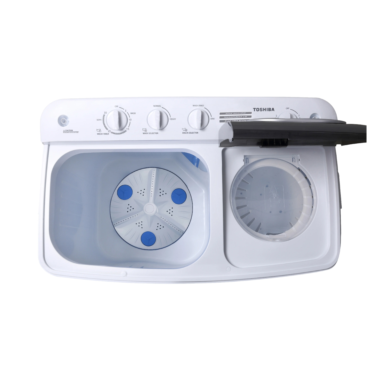 เครื่องซักผ้า 2 ถัง Toshiba รุุ่น VH-Q180MT ความจุ 17 กก. ความจุถังปั่น 9 กก. รับประกัน 2 ปี มอเตอร์ 5 ปี รุ่นใหม่