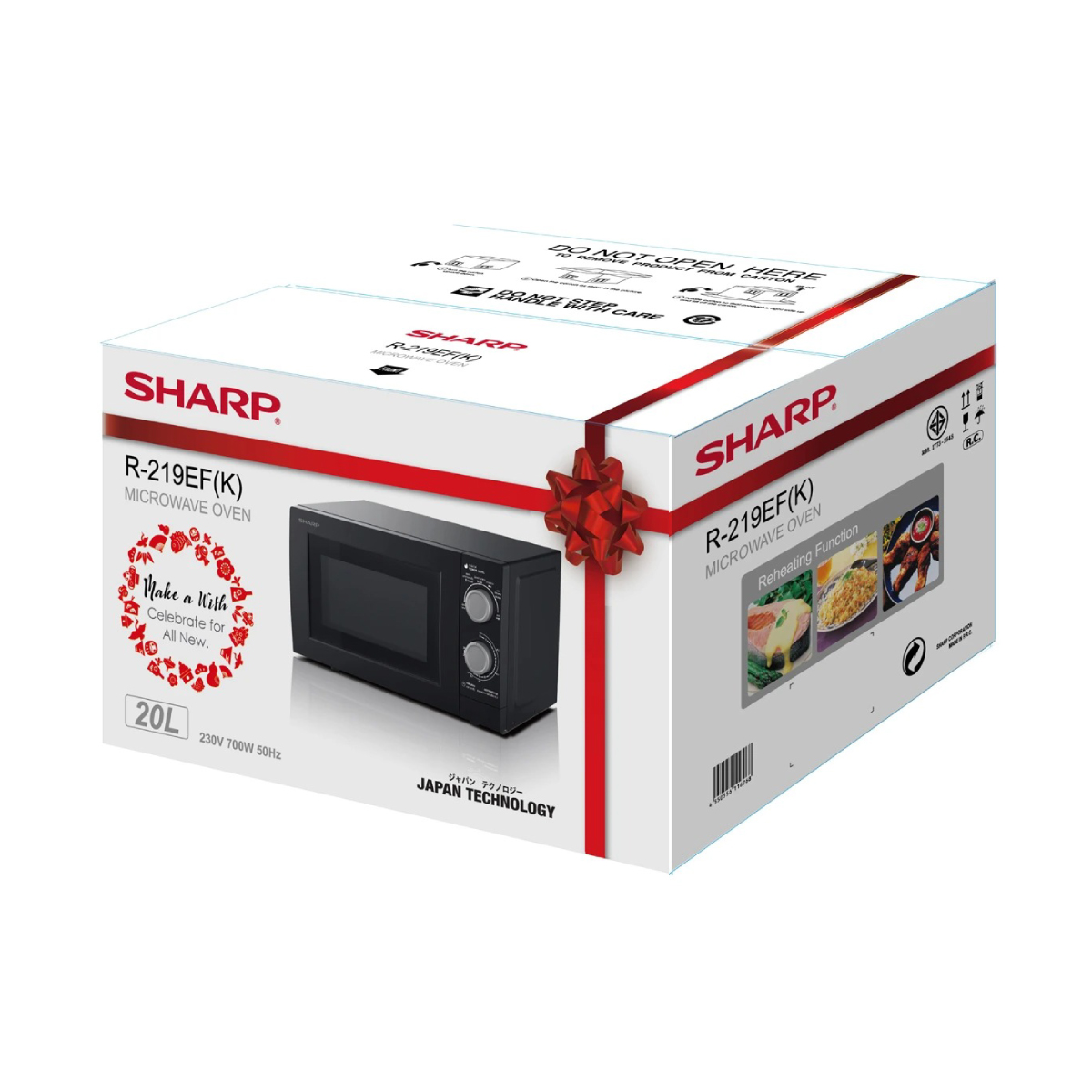 เตาอบไมโครเวฟ SHARP รุ่น R-219EF-K ความจุ 20 ลิตร กำลังไฟ 700 วัตต์ รับประกันตัวเครื่อง 1 ปี 