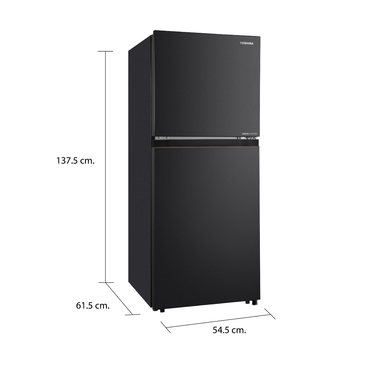 Toshiba ตู้เย็น 2 ประตู 7.3 คิว รุ่น GR-RT268WE-PMTH(68) ระบบ Inverter สี Matt Black | ประกันคอมฯ 10 ปี