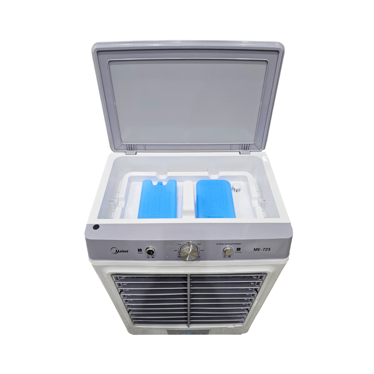 พัดลมไอเย็น MEIER รุ่น ME-723 ความจุ 42 ลิตร ขนาด 125 วัตต์ ลมเย็น ประหยัด มีล้อเคลื่อนย้ายง่าย รับประกัน 2 ปี