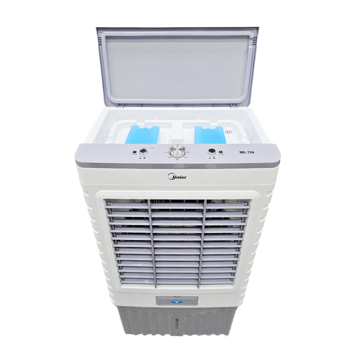 พัดลมไอเย็น MEIER รุ่น ME-726 ความจุ 70 ลิตร ขนาด 250 วัตต์ ลมเย็น ประหยัด มีล้อเคลื่อนย้ายง่าย รับประกัน 2 ปี