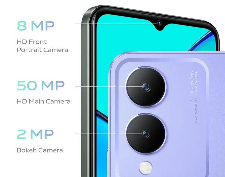 โทรศัพท์มือถือ Vivo รุ่น Y17s - 6/128 GB กล้องหน้า 8 MP หลัง 50 2 MP แบตเตอรี่ 5000 mAh