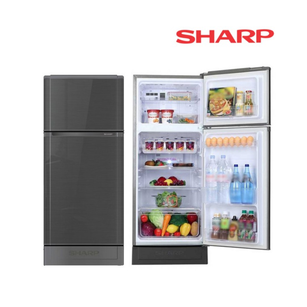 ตู้เย็น 2 ประตู Sharp รุ่น SJ-C19E-WMS ความจุ 5.9 คิว