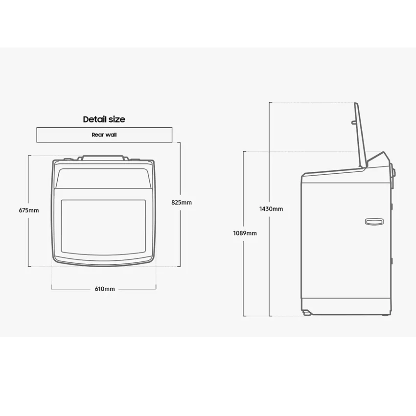 เครื่องซักผ้าสองถัง SAMSUNG รุ่น WA15CG5441BYST ขนาด 15 kg. ประกันสินค้า 1 ปี มอเตอร์ 20 ปี